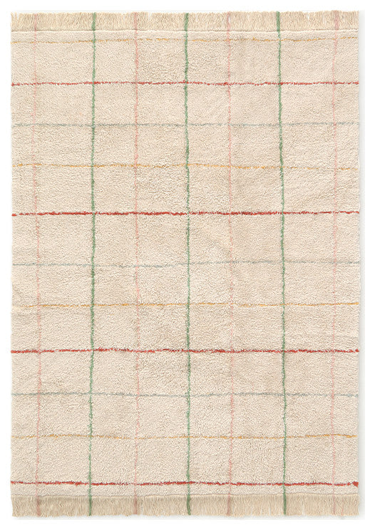 Washable Rug Color Lines, 4' 7" X 6' 7"