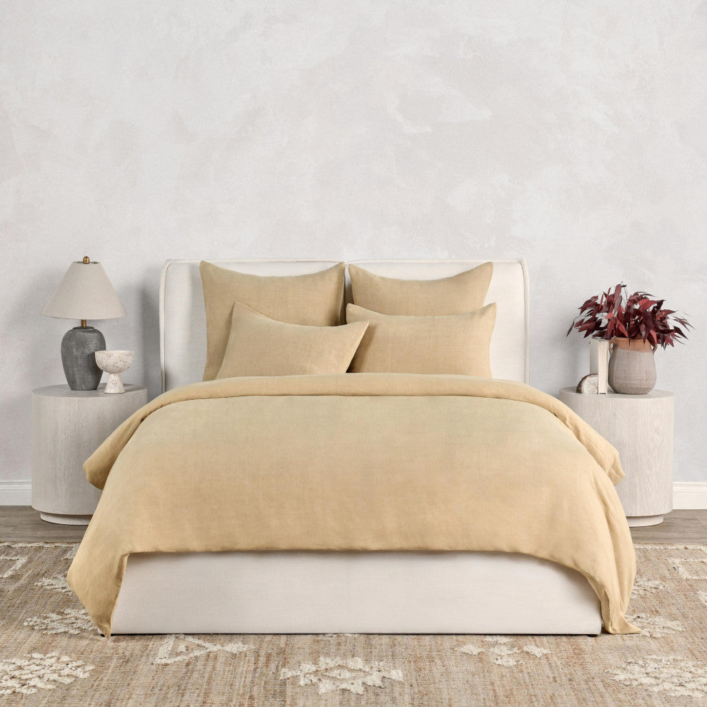 Paloma Hemp Fabric Duvet by Kosas Home, Amber, Queen