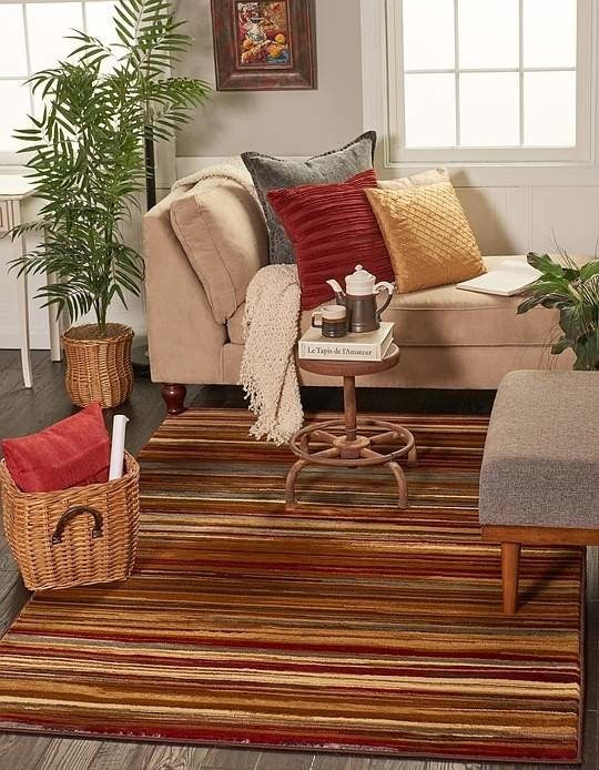 Unique Loom Beige Barista Icatu 4' 0 x 6' 0 Area Rug