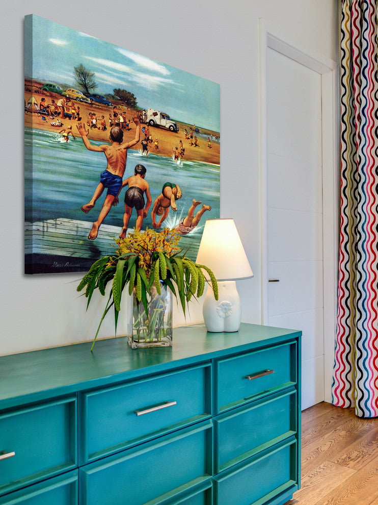 "Ice Cream Truck at the Beach" Print on Canvas by Stevan Dohanos