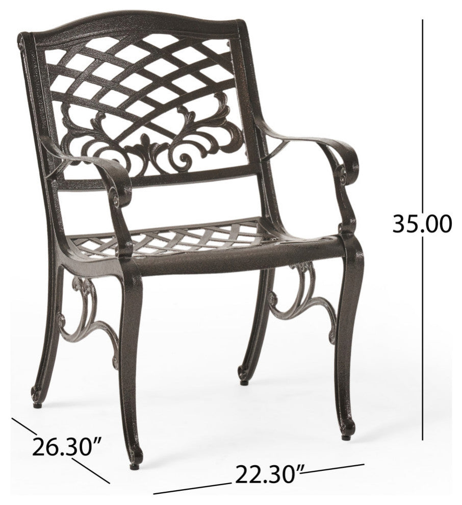 Covington Sarasota Traditional Outdoor 4-Seater Cast Aluminum Dining Set