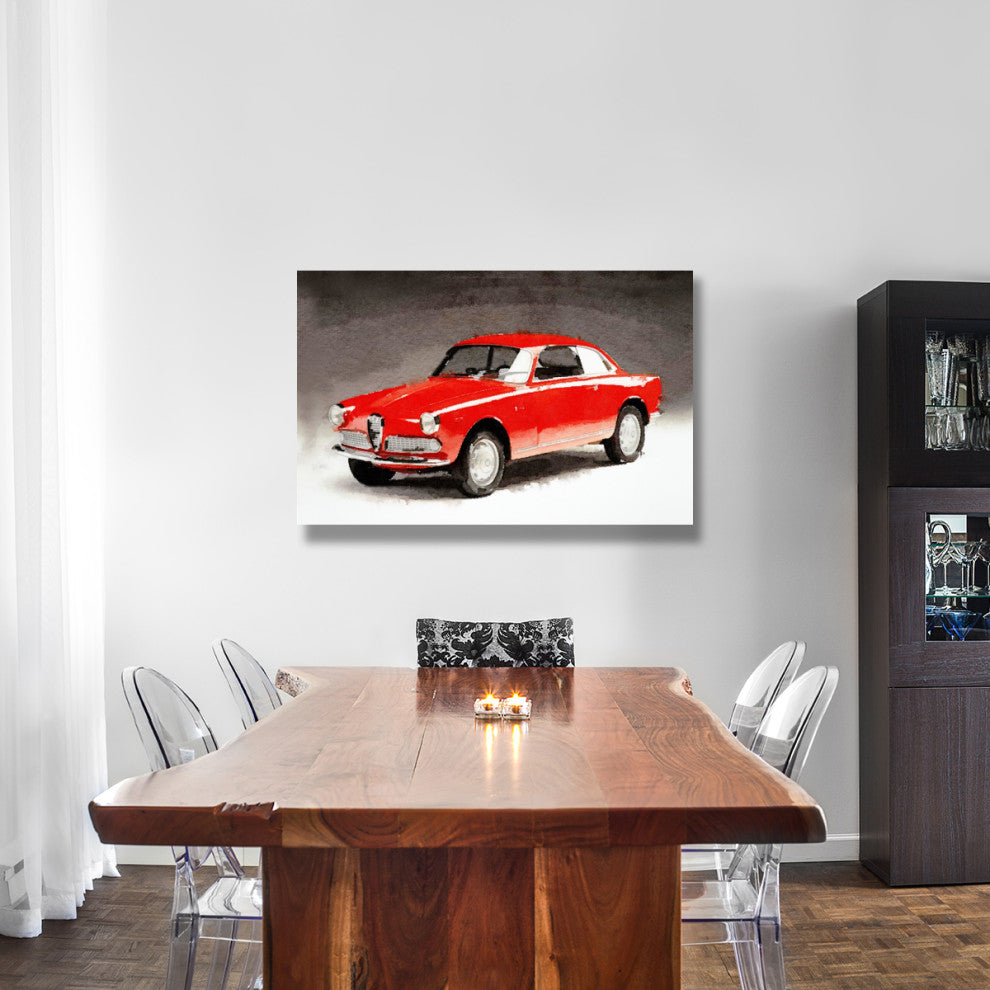 "1958 Alfa Romeo Giulietta Sprint Watercolor" Fine Art Print