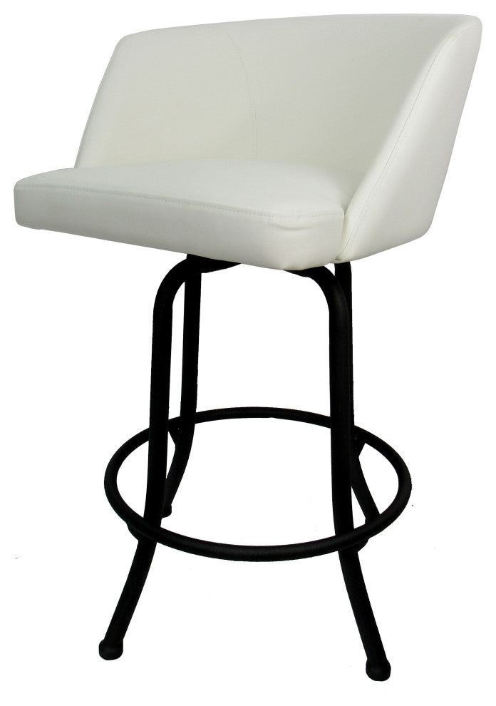 Joey Swivel Metal Stools, Set of 3, White, Black, 26"