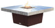 Square Fire Pit Table, 48x48, Chat Height, Natural Gas, Brushed Aluminum, Dark C