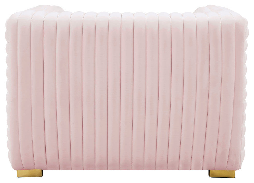 Ravish Velvet Upholstered Chair, Pink, Chair