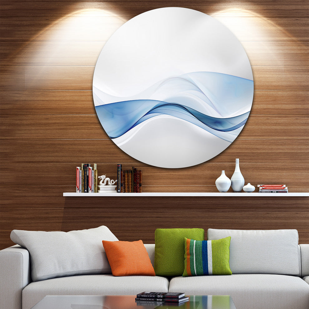 3D Wave Of Water Splash, Abstract Digital Art Round Metal Wall Art, 36"