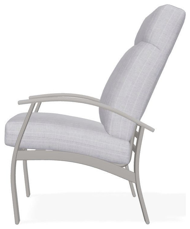 Belle Isle Cushion Outdoor Armchair, Ticking Fog/Warm Gray