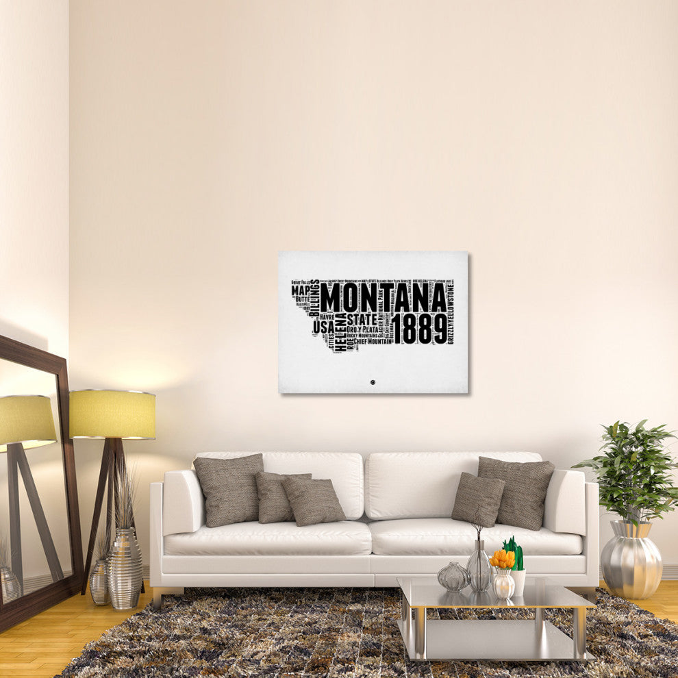 "Montana Watercolor Word Cloud" Fine Art Print