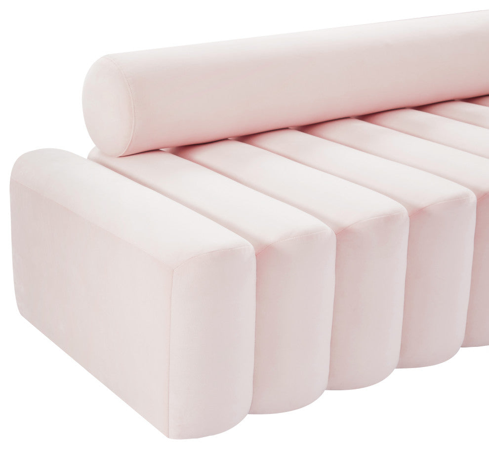 Melody Velvet Upholstered Chair, Pink, Sofa
