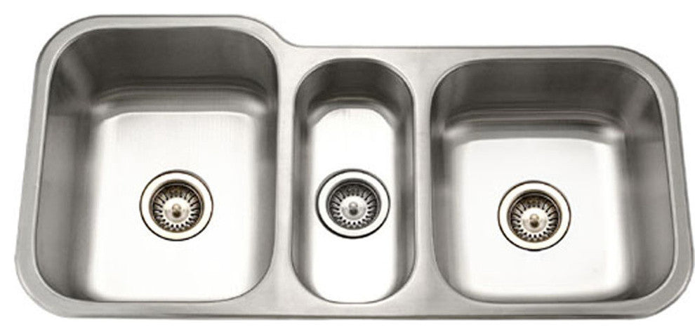 Houzer MGT-4120-1 Medallion Gourmet Series Stainless Steel Triple Bowl Sink