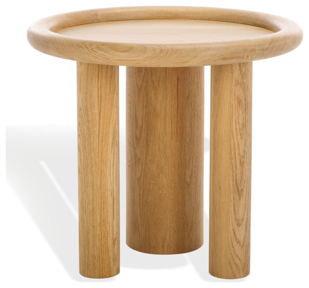 Safavieh Couture Madelynn Round Wood Accent Table, Natural