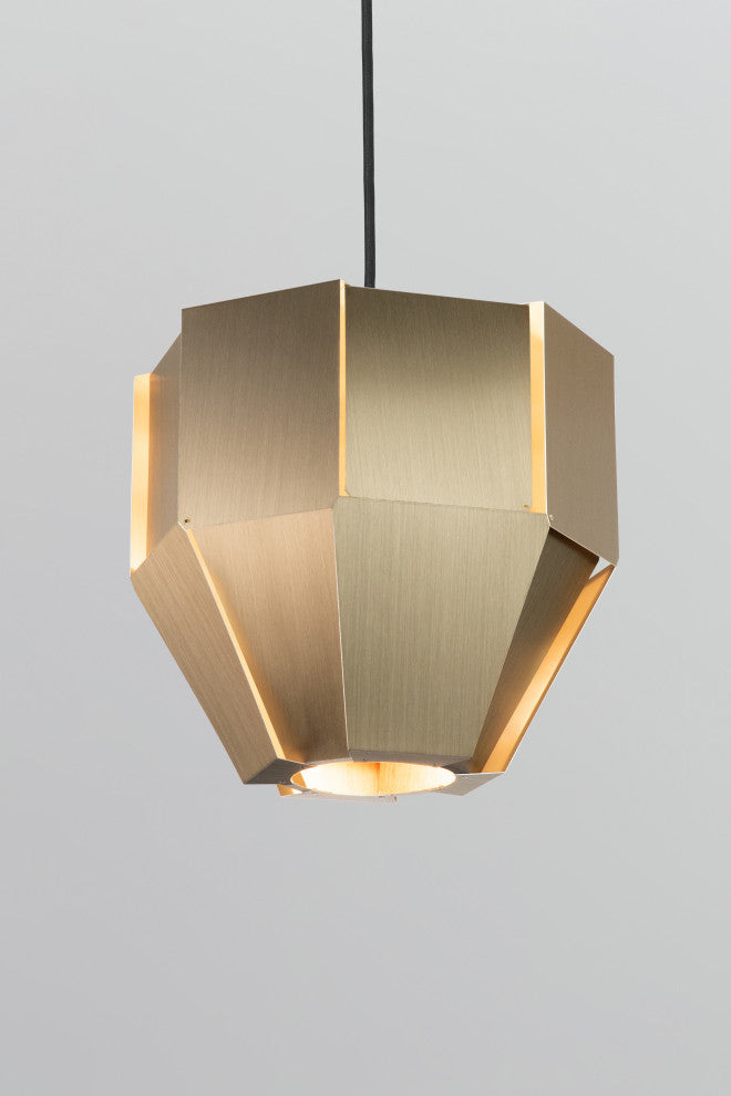 Astrum 11" LED Pendant, Distressed Brass, 2700k