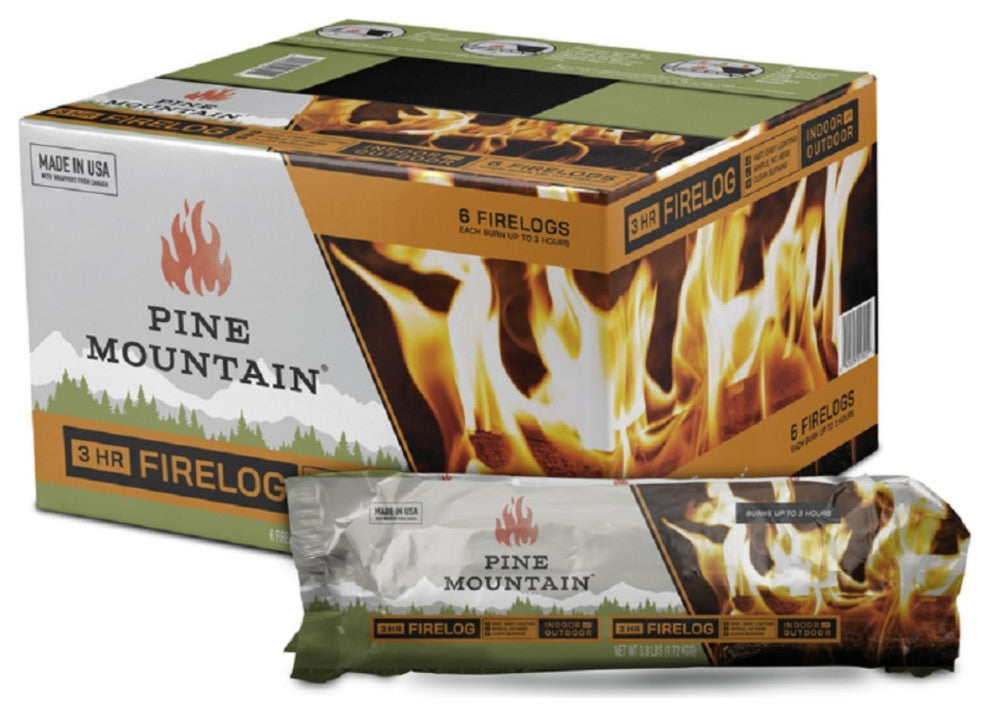 Pine Mountain 501-160-965 3-Hour Fire Log, 6-Pack
