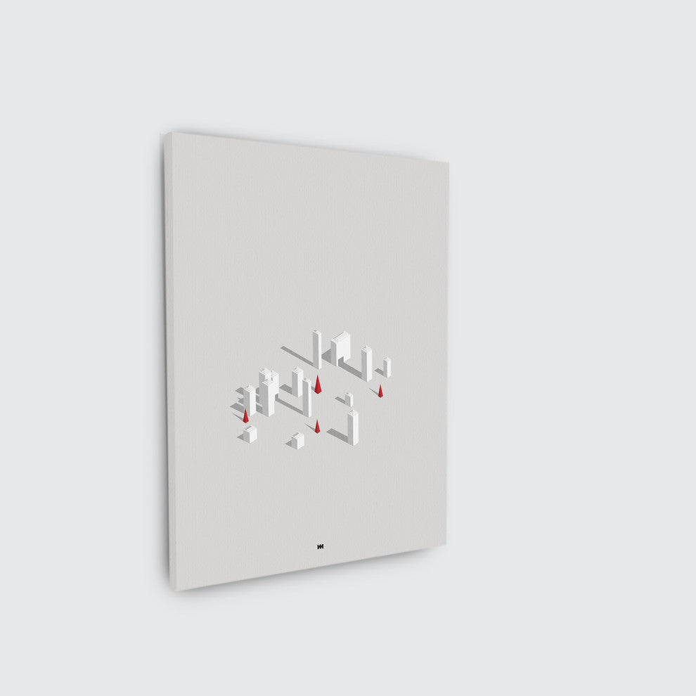 Mod Made "Simply Grey" Canvas Wall Art, 11"x16"