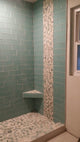 Natural Sea Green & White Sliced Pebble Tile - 12x12 Sheets with Mesh Support