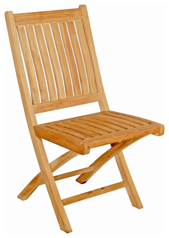 Seven Seas Teak Folding Outdoor Patio Side Chair, Set of 2