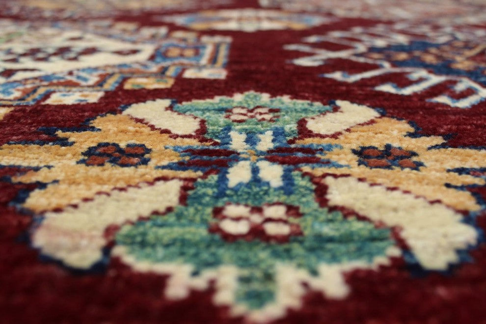 Super Kazak Rahman Red/Ivory Rug, 8'11"x12'1"