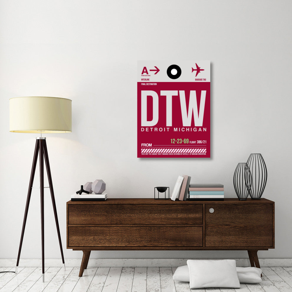 "DTW Detroit  Luggage Tag 1" Fine Art Print