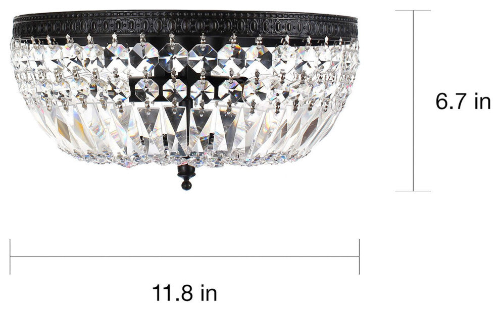 Chloe 3-light Crystal Basket Flush Mount Chandelier