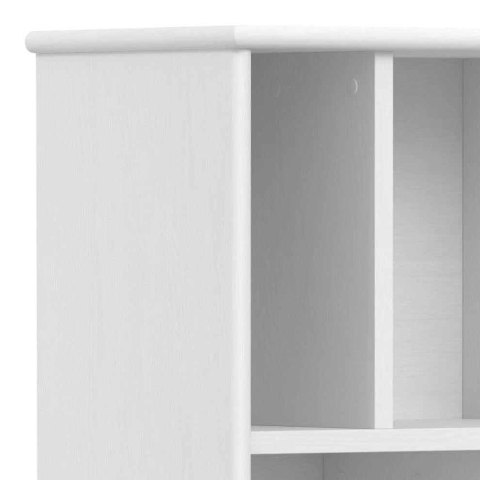 Draper SOLID HARDWOOD Mid Century Bookcase and Storage Unit, White