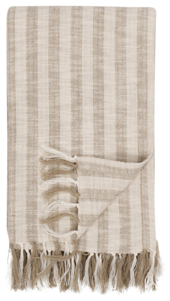 Linna 100% Cotton 50"x70" Throw Blanket Blanket, Ivory