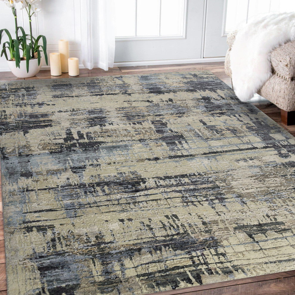 Serena Nania Area Rug, Beige, 9' x 12', Abstract