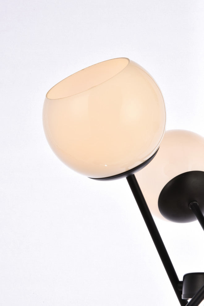 Avery 24" Pendant, Black With White Shade