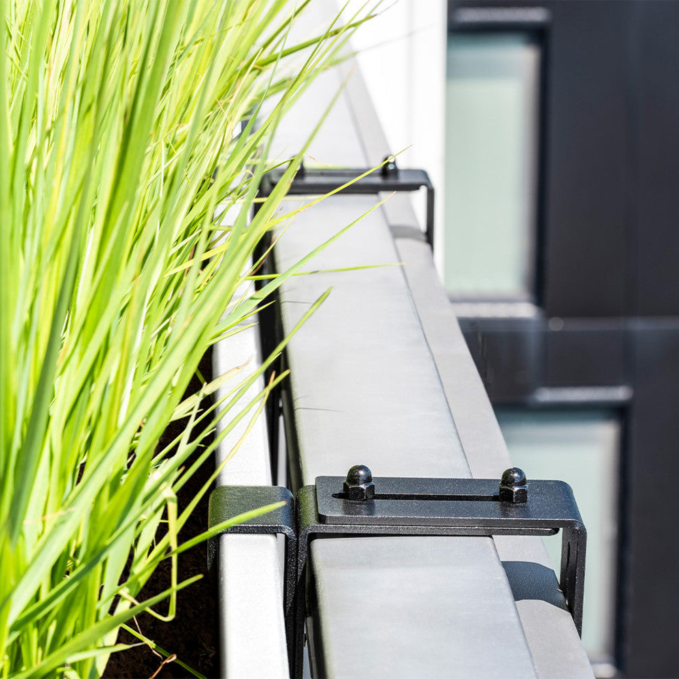 Block Series Trough 36" Planter With Bracket, White, 9"h X 9"w X 36"l, 1 Pack