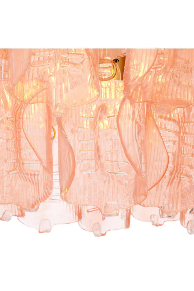 Tiered Handmade Glass Chandelier, Eichholtz Solange, Pink