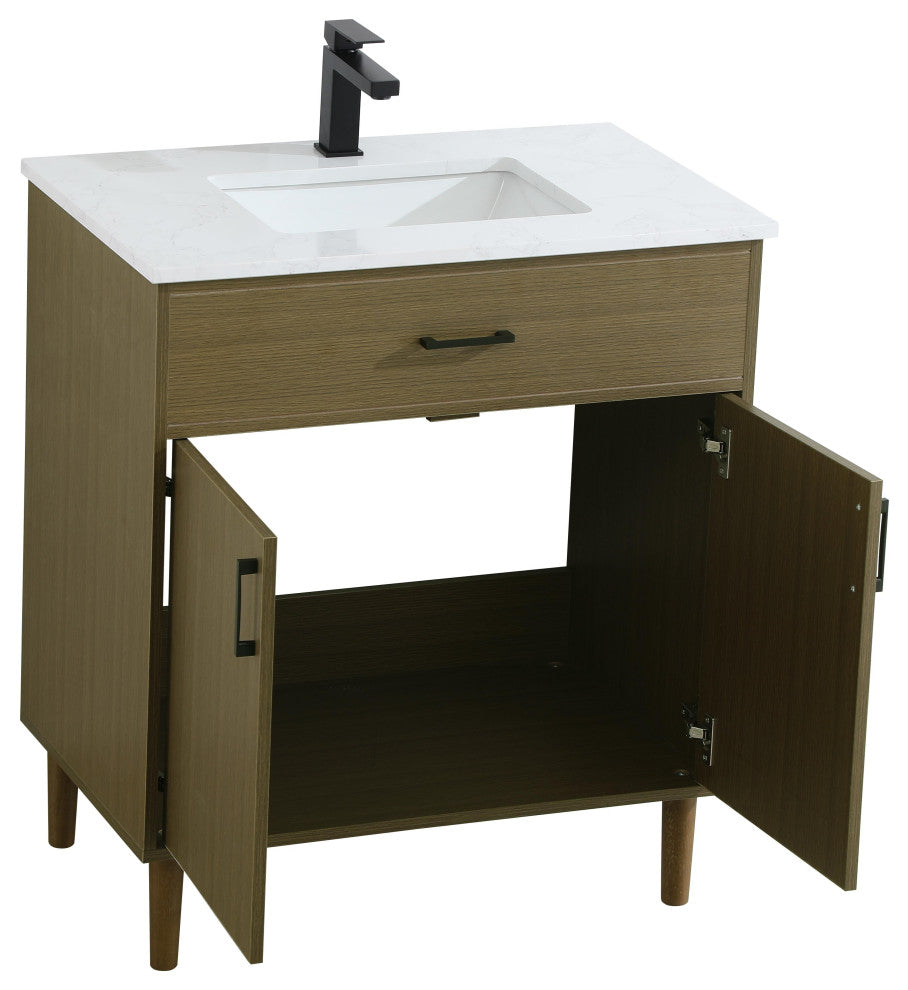 Home Living 30" Single Bathroom Vanity, Chestnut Brown