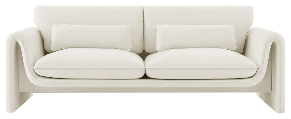Sloan Cream Velvet Fabric Sofa