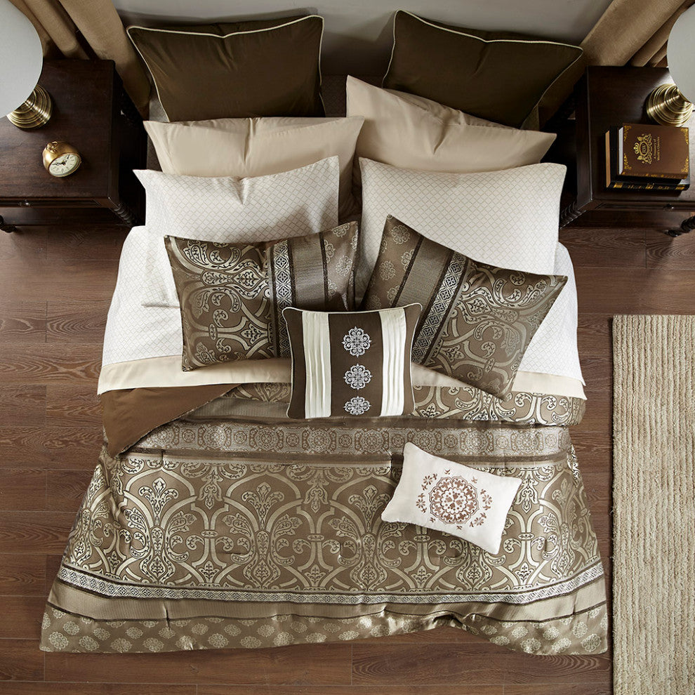 Madison Park Essentials Zara 16 Piece Jacquard Comforter Set