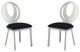 Furniture of America Myer Stainless Steel Dining Chair in Silver (Set of 2)
