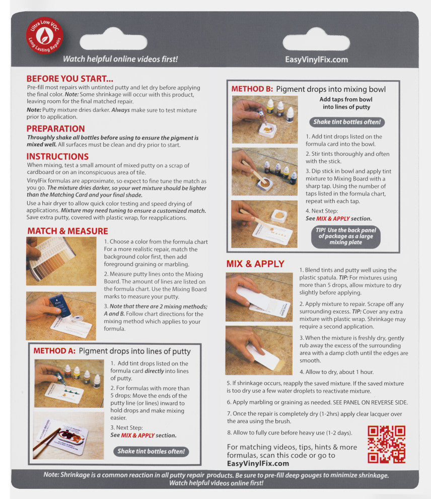 CalFlor Mix2Match VinylFix Vinyl, LVT and WPC Floor Repair Kit