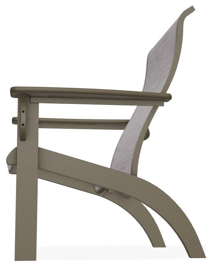 Adirondack Sling Outdoor Adirondack Armchair, Fossil/Beachwood