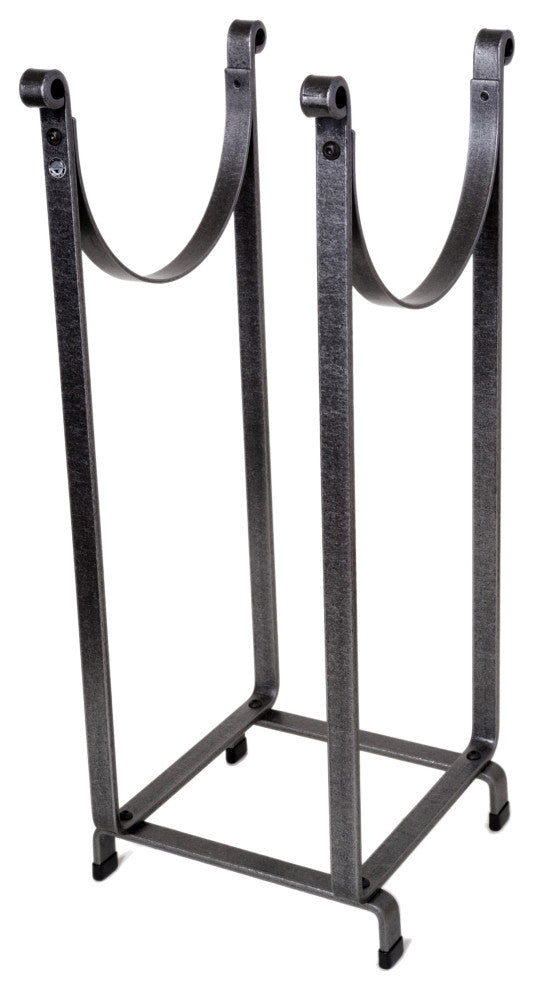 Handcrafted Sling Fireplace Log Rack Hammered Steel