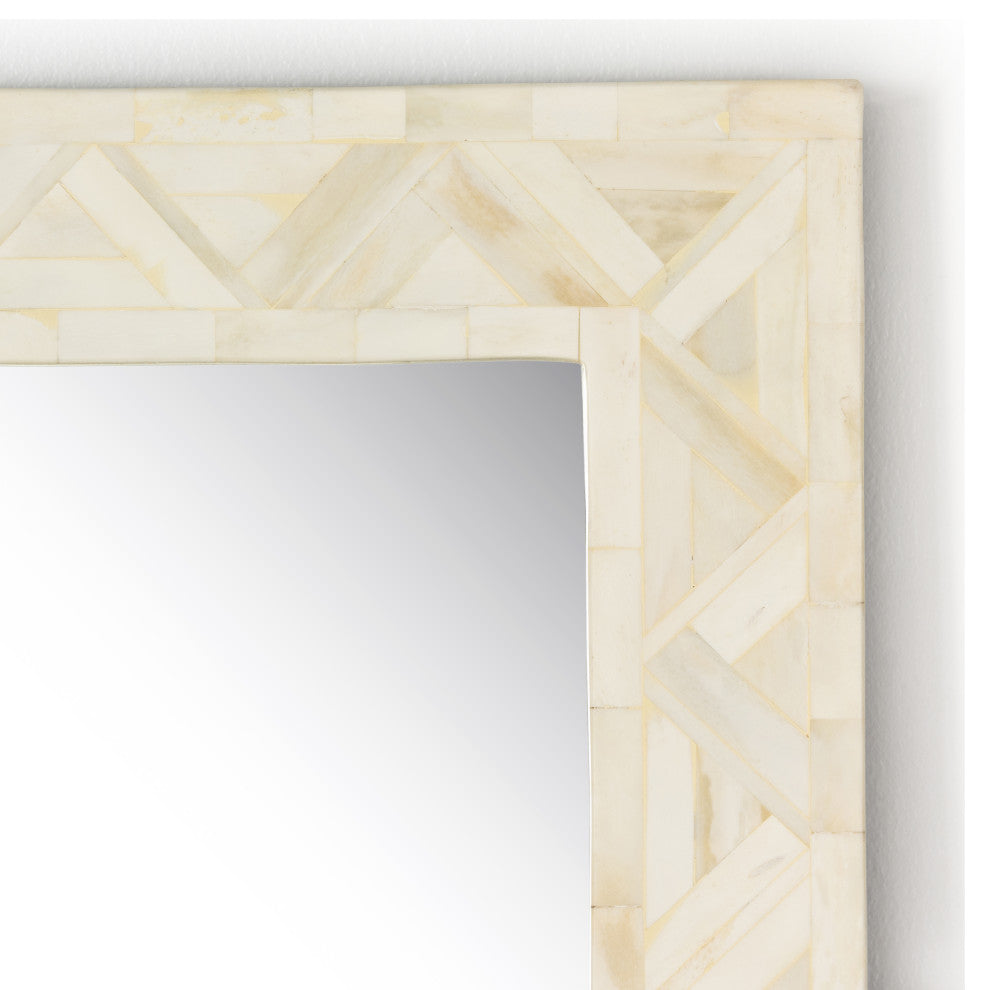 Loredo Floor Mirror-White Bone