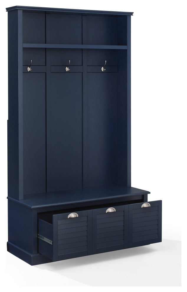 Landon 2Pc Wood Dining Chairs WithUpholstered Seat, Navy