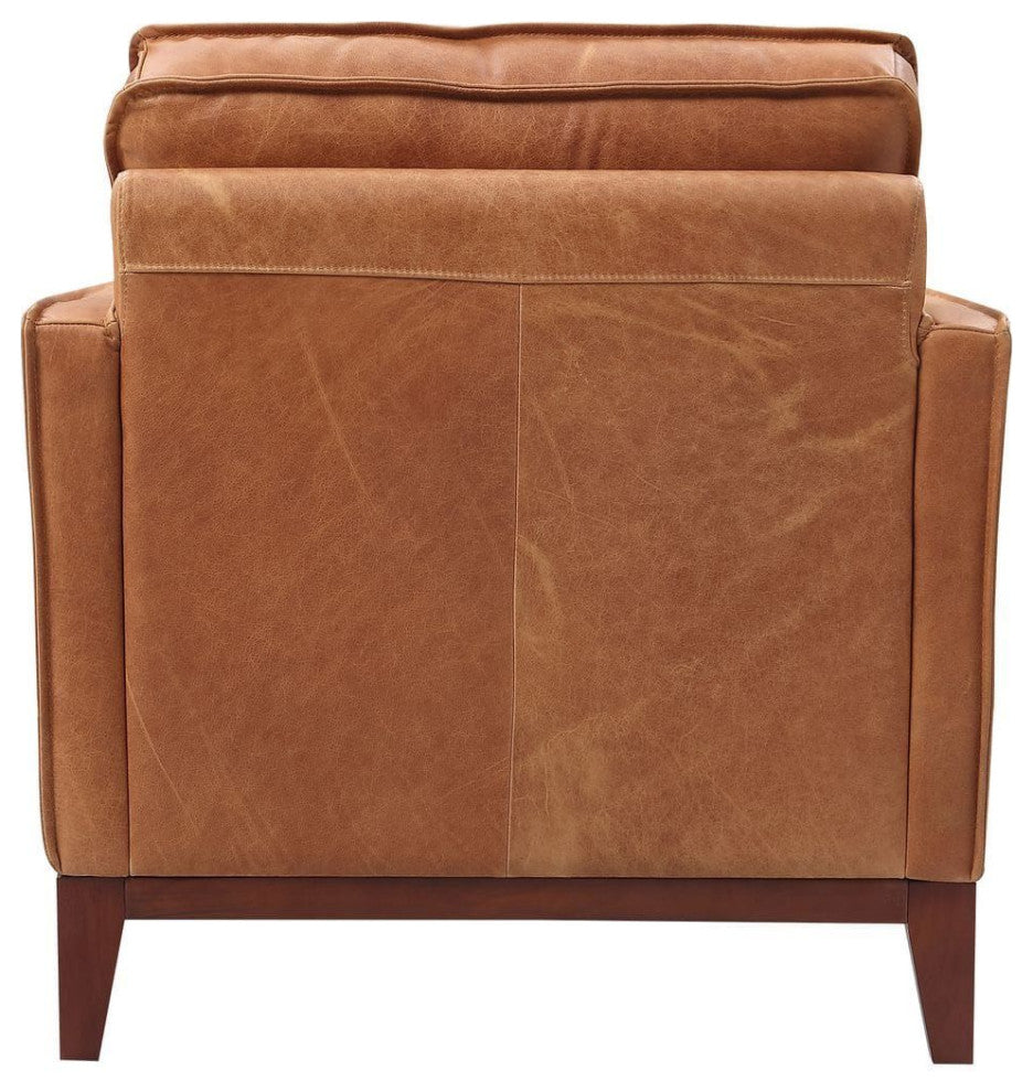 Divani Casa Naylor Modern Brown Italian Leather Split Chair