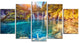 "Turquoise Water and Sunny Beams" Landscape Photo Wall Art, 5 Panels, 60"x32"