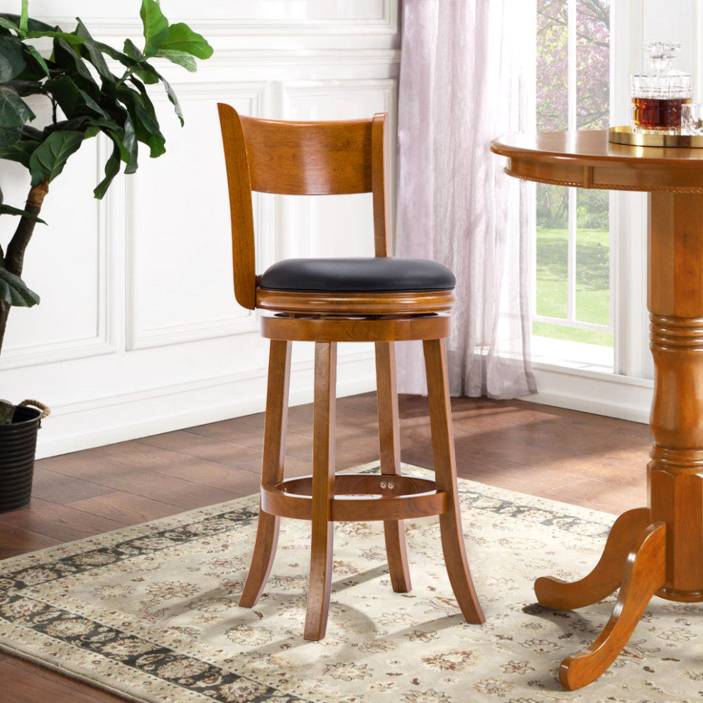 Palmetto Swivel Bar Stool, 29", Fruitwood