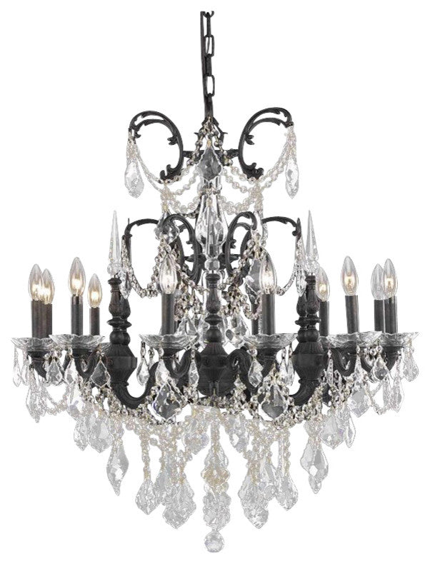 Elegant Athena Fixture, Dark Bronze Finish With Spectra Swarovski Crystal