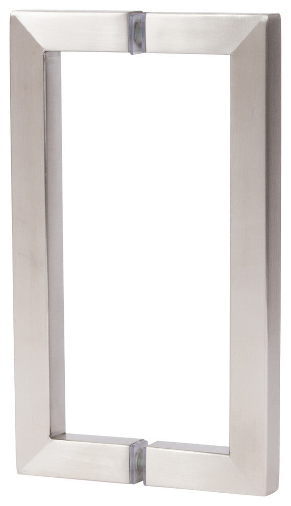 8" Back to Back Square Pull, Brushed Nickel