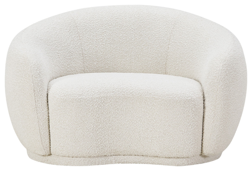 Hyde Boucle Fabric Upholstered, Cream, Chair