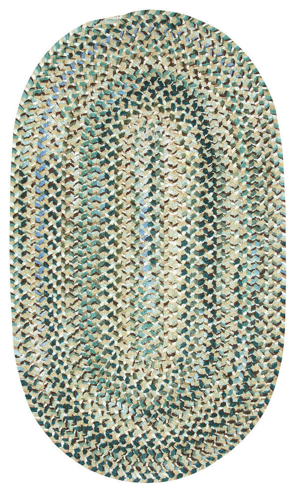 Capel Ocracoke Deep Blue 0425_475 Braided Rugs - 9' 2" X 13' 2" Oval