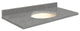 Quartz 49"x22" Vanity Top, Biscuit Bowl, Urban Grey, 4" Centerset
