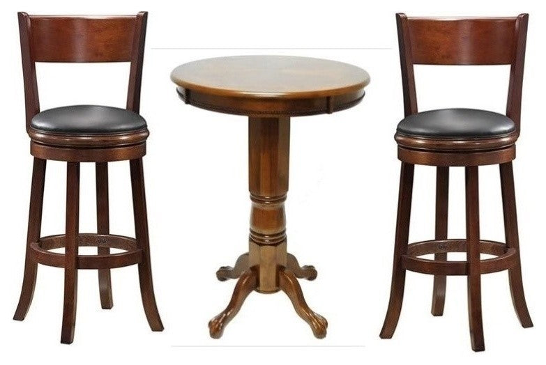 Boraam 3 Piece Pub Table Set in Walnut