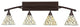 Bow 4-Light Bath Bar, with 7" Sandhill Art Glass, Bronze