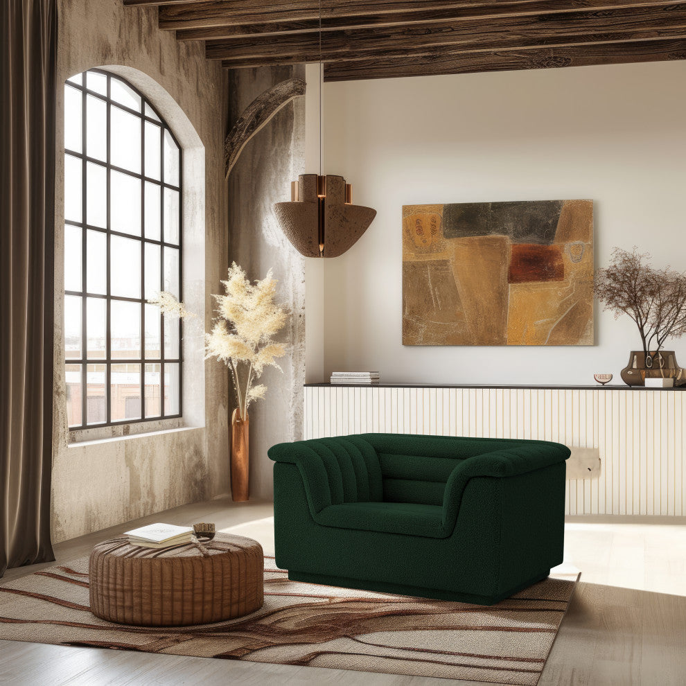 Cascade Upholstered Set, Green, Boucle Fabric, Chair