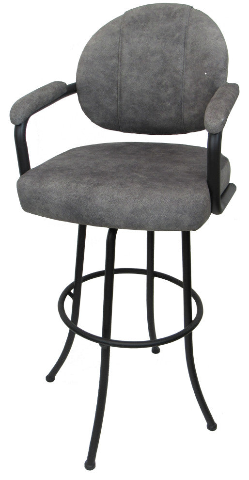 Swivel Counter 26", 30" or Extra Tall 34" Metal Bar Stool M-70, Trendy Pewter - Black, 26"